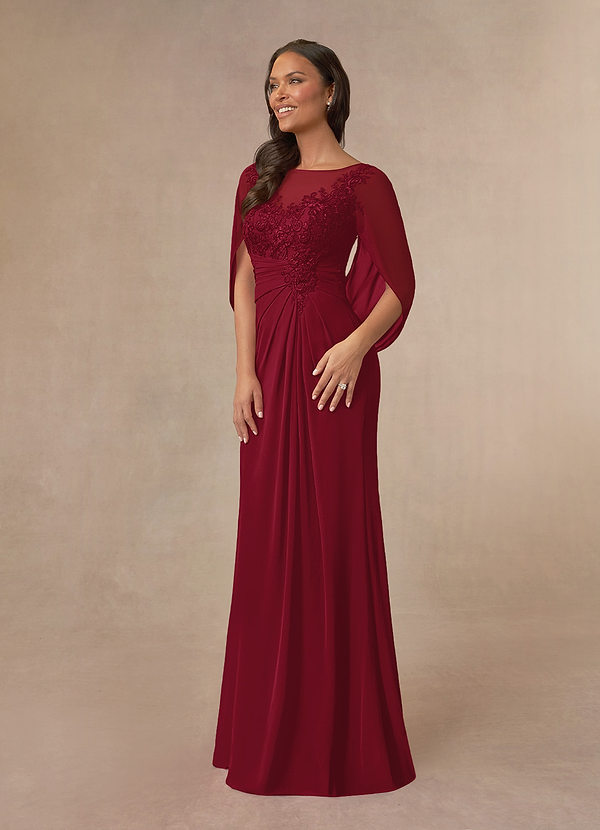 Cicinia Blushing Pink Plus Size Mother Of The Bride Dress Long Chiffon Beaded Sheath Floor Length Dresses With Cape Sleeves main image 1