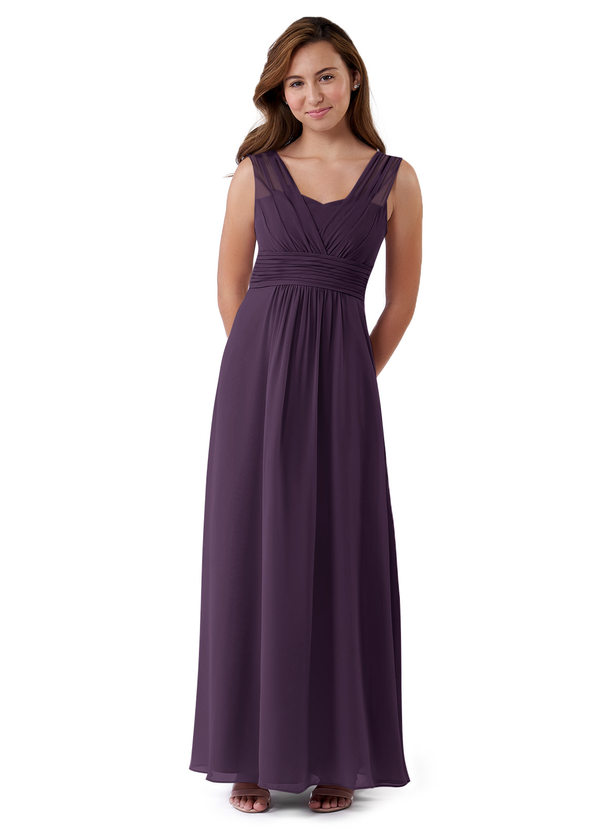 Vestidos Elegantes Para Damas De Honor Junior Con Hombros Descubiertos Ciruela main image 1