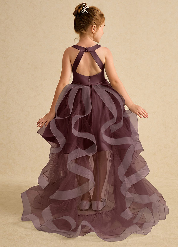 Azazie Julietta Blumenkinder Kleider Ballkleid Cabrio Tüll Kleid Sangria image1