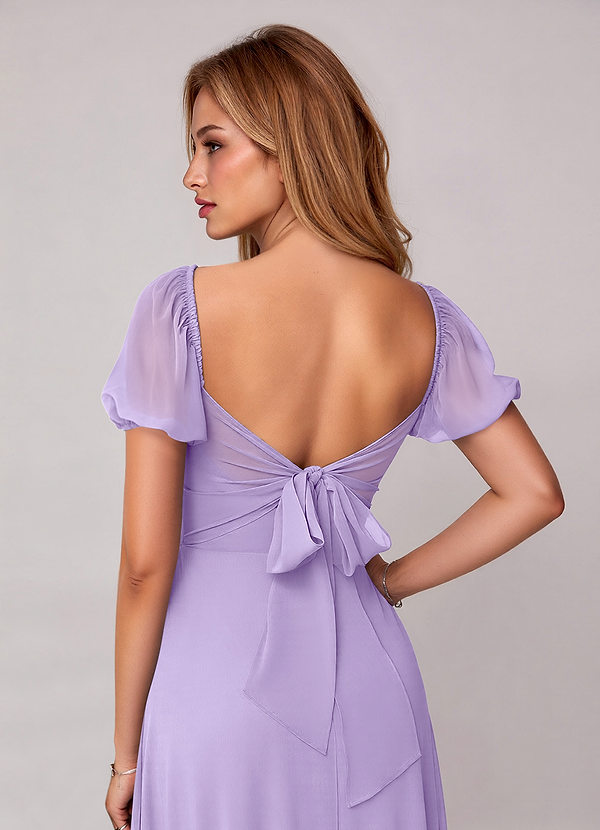 Azazie Fatima Bridesmaid Dresses Lilac A-Line with Pockets Chiffon Dress image1