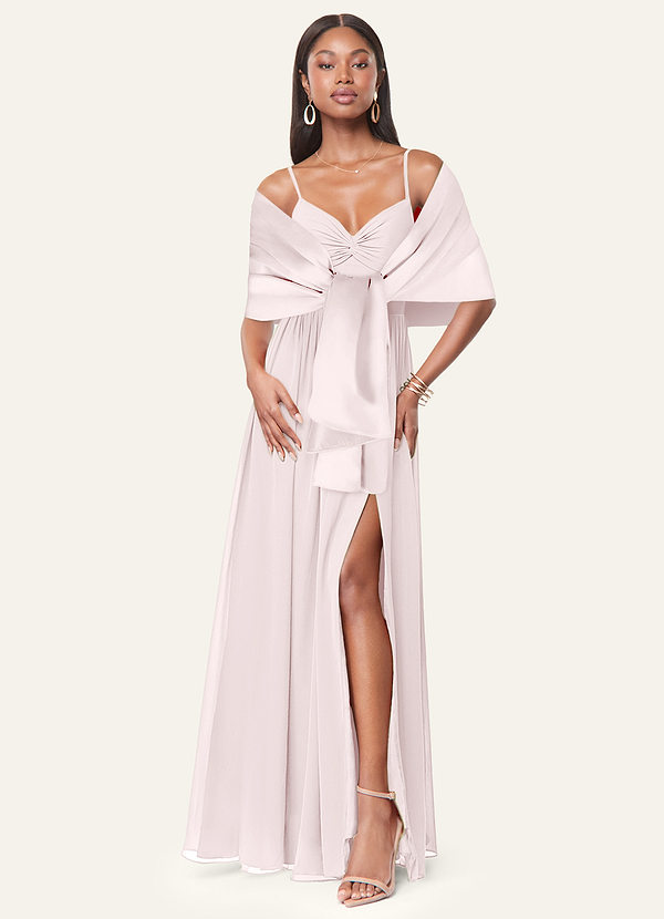 front Azazie Chal De Satén Mate Aleena De Colores A Juego