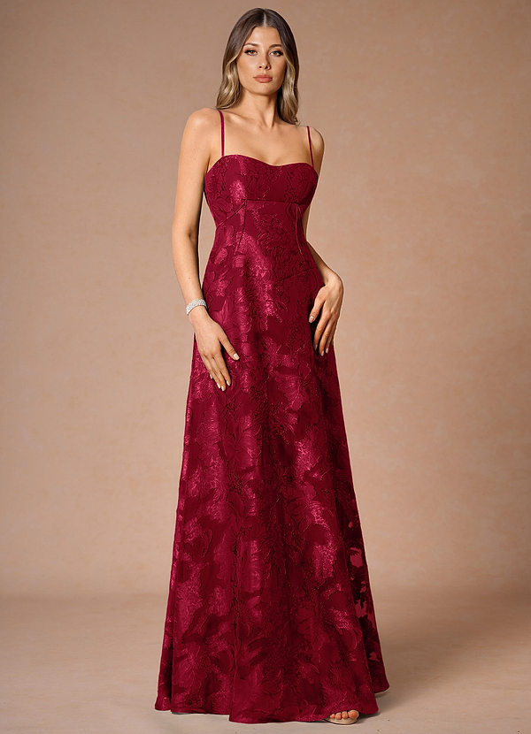 Thalyn Ruby Red Long Prom Dress image1