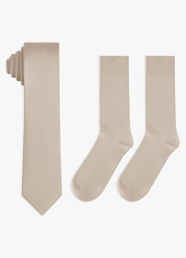front Matching Stretch Satin Skinny Tie and Cotton Socks Set