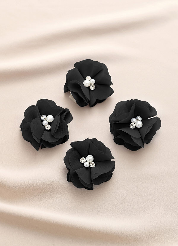 front Four-Piece Matching Color Chiffon Hair Clip Set