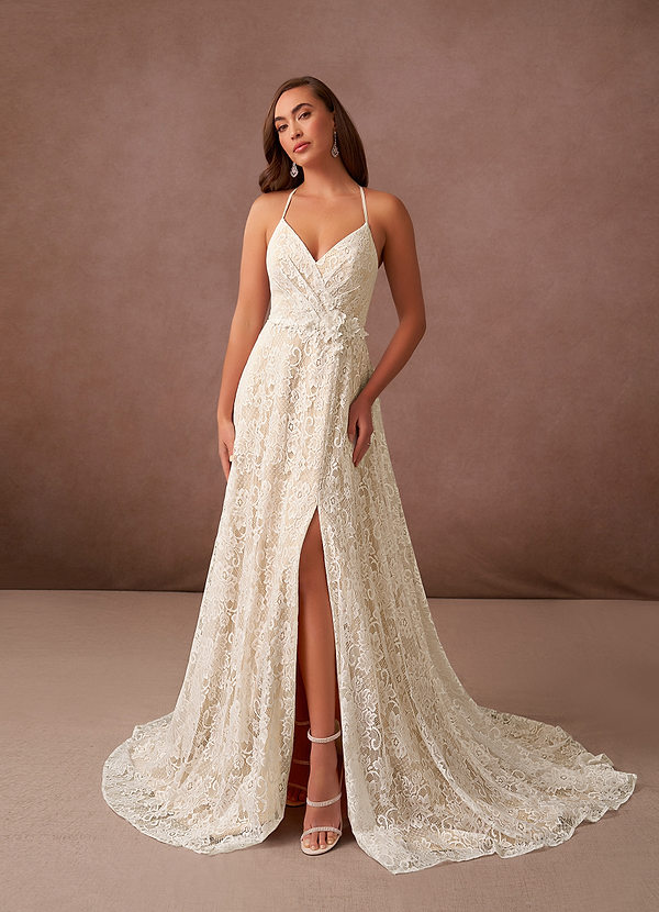 front Azazie Camari Wedding Dress