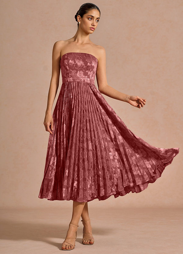 Coral Vintage Rose Midi Dress image1