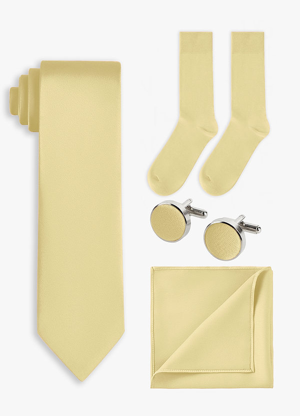 front Matching color 4-Piece Stretch Satin Wide Tie Set