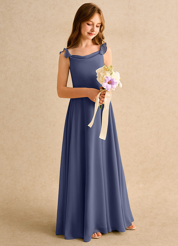 Azazie Puppy Girls Formal Flower Girl Dresses Stormy A-Line Pleated Chiffon Dress image1