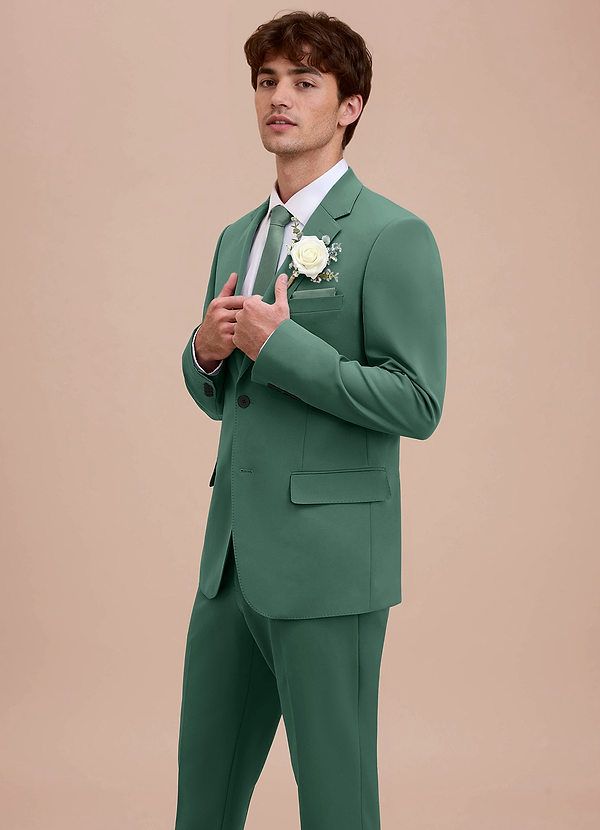 front Ethan Eucalyptus Refined Weave Suit Jacket