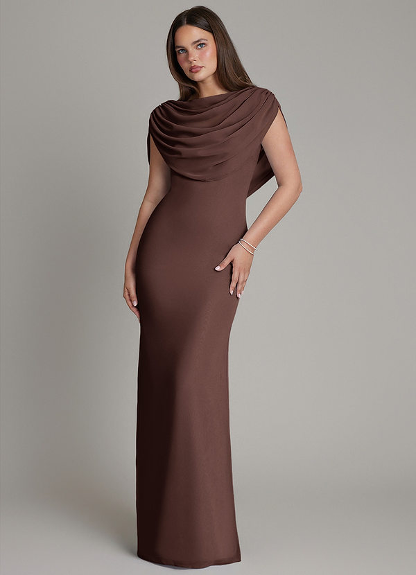 Hadley Bridesmaid Dresses Ganache Mermaid Pleated Chiffon Dress image1