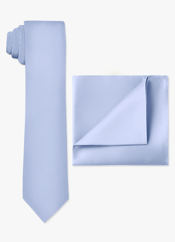front Matte Satin Skinny Tie and Pocket Square Set