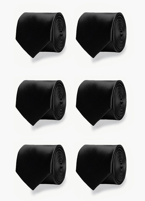 front Matte Satin Matching Groomsmen Tie Set – 6 Pieces