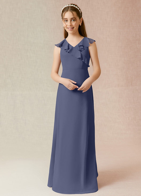 Vestidos Modestos De Manga Larga Para Damas De Honor Junior Azul Royal main image 1
