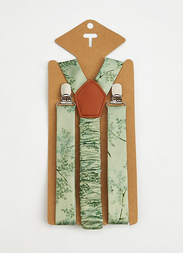 front Matching Color Boy's Matte Satin Suspenders