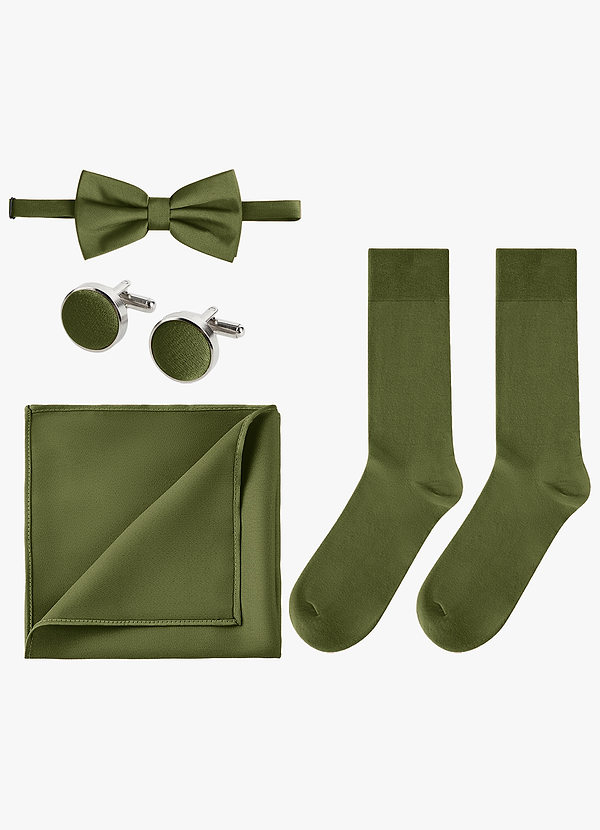 front Ensemble de 4 nœuds papillon en satin extensible de couleur assortie