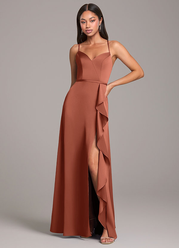Azazie Naeem Bridesmaid Dresses Clay A-Line Sweetheart Neckline Stretch Satin Dress image1