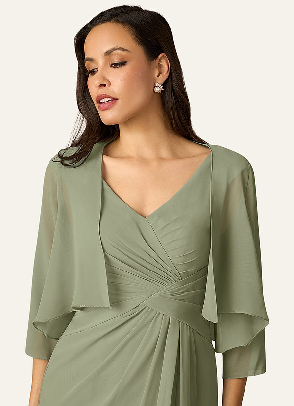 front Azazie Matching Color Fisher Chiffon Wrap