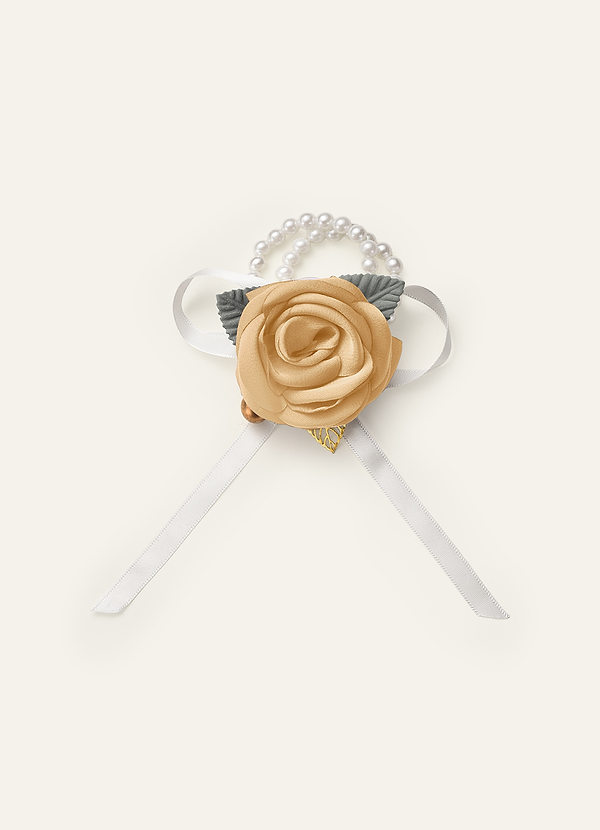 front Corsage da polso in raso elasticizzato in tinta