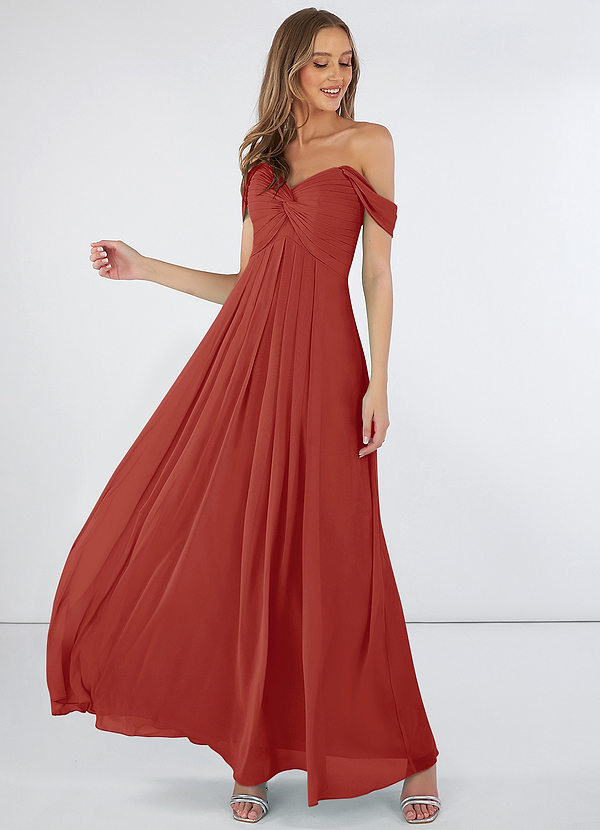 Terracotta Azazie Kaitlynn Bridesmaid Dresses Azazie