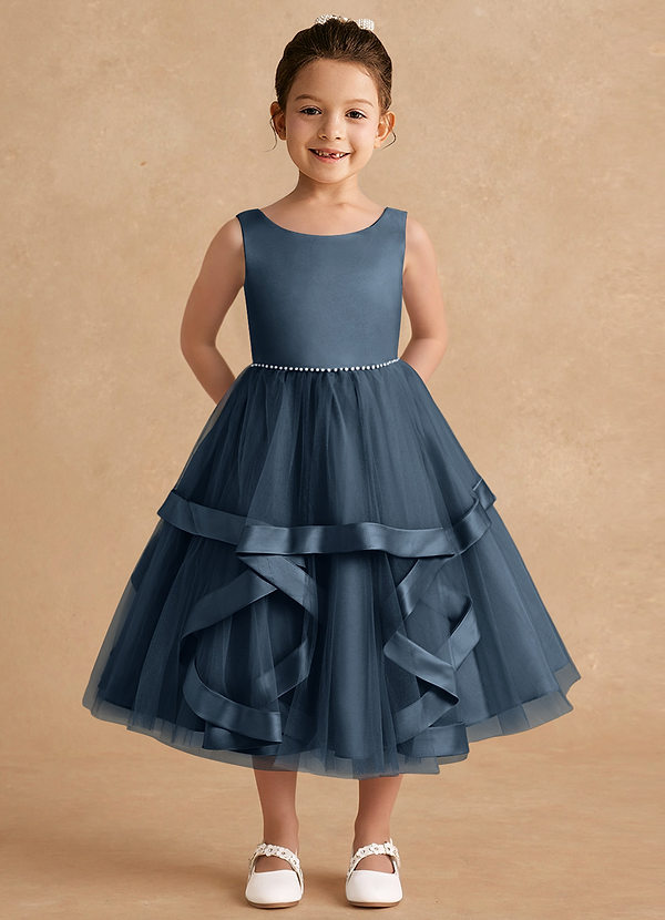 Azazie Posy Flower Girl Dresses Neptune A-Line Beaded Tulle Dress image1
