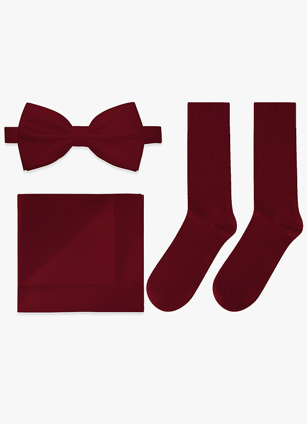 front Passendes Set aus Fliege, Einstecktuch und Socken
