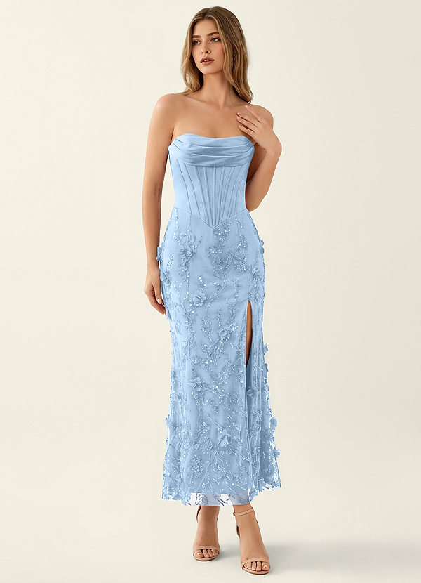 Lavinia Sky Blue 3D Flowers Corset Beading Maxi Dress image1