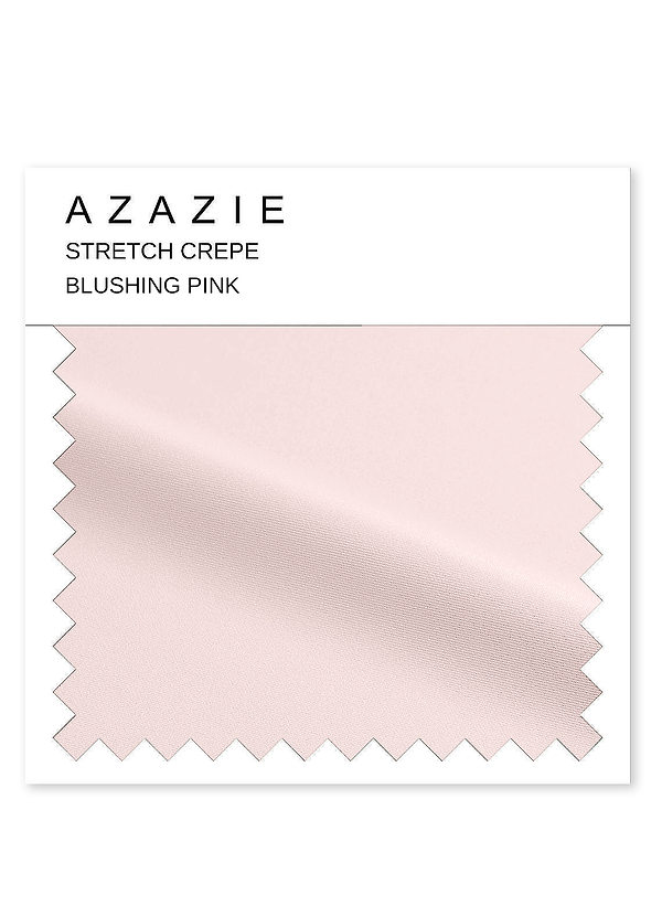 front Azazie Blushing Pink Stretch Crepe Swatch