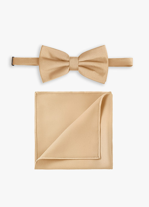 front Stretch Satin Bow Tie and Pocket Square Set