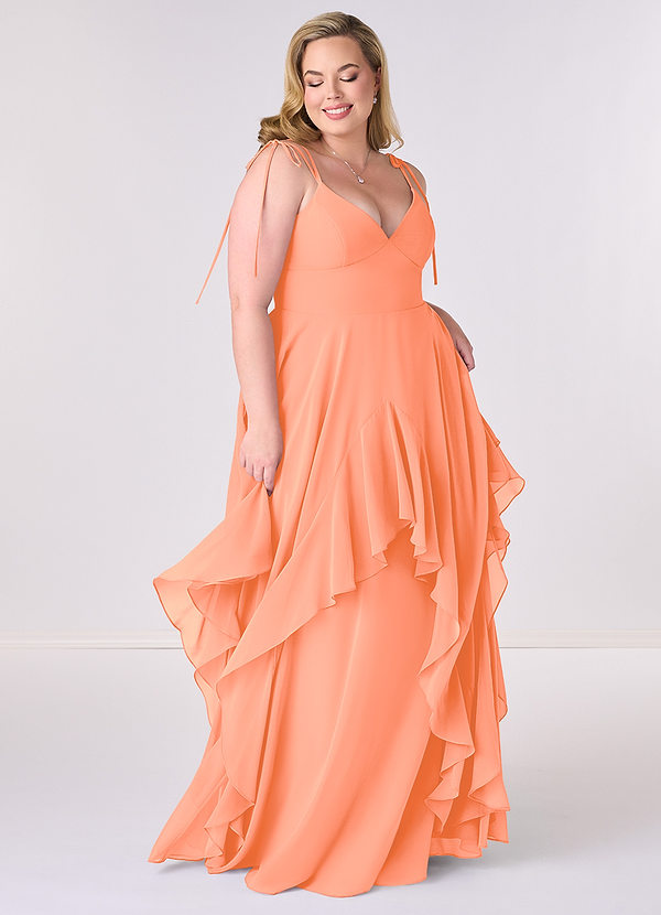 Barbie ♥ Azazie Bridesmaid Dresses Sunset A-Line Bow Chiffon Dress image1