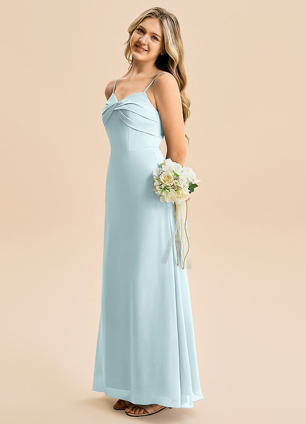 Azazie Jordyn Junior Vestido de Neblina de Gasa de Corte en A con Escote de Corazón image1