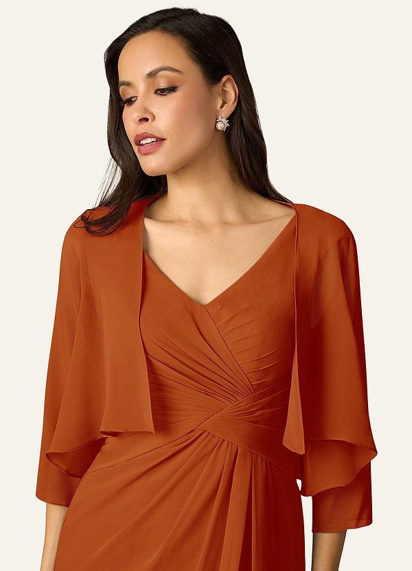 front Azazie Abrigo De Gasa Fisher De Colores A Juego