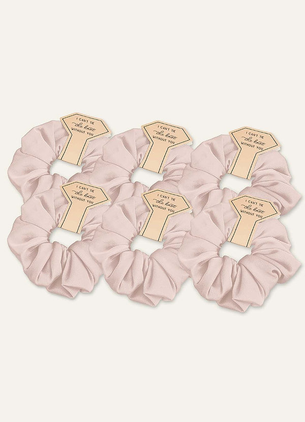 front Matching Color Bridesmaid Stretch Satin Over Size Scrunchie 6 pic Set