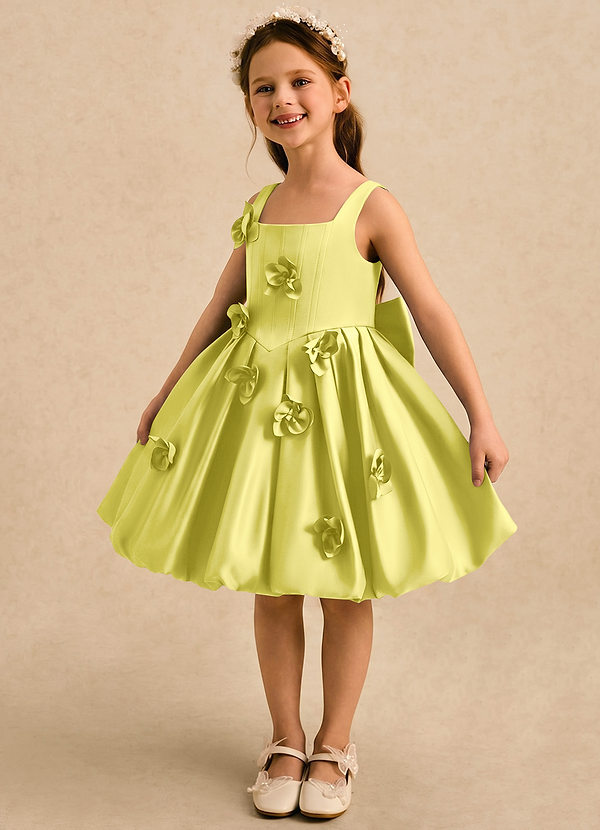 Azazie Lillian Vestidos de arras Vestido Canario de Satin Mate de Vestido de princesa con Plisado image1