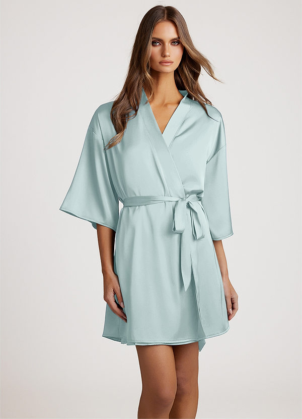 front Mist Classic Satin Robe