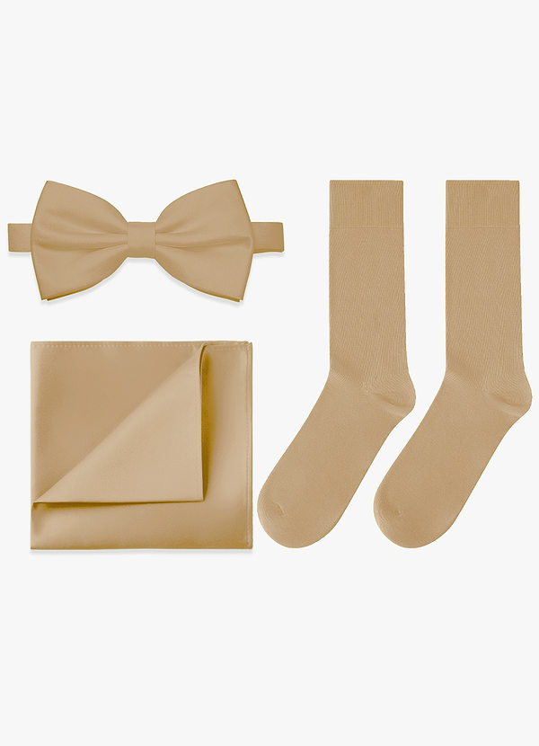 front Passendes Set aus Fliege, Einstecktuch und Socken