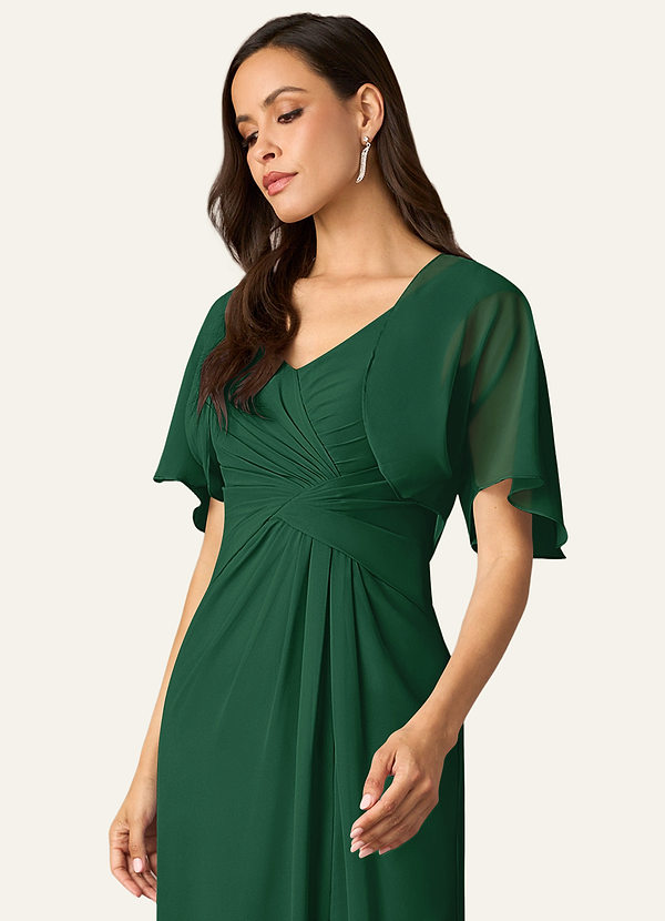 front Azazie Enveloppement En Mousseline Salomé De Couleur Assortie