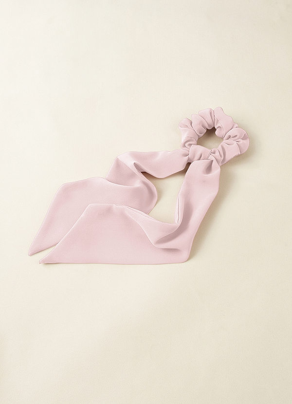 front Bijpassende kleur chiffon haarsjaal scrunchie