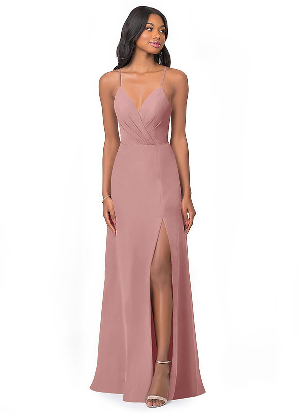 Azazie Everleigh Bridesmaid Dresses Dusty Rose A-Line Sweetheart Pleated Chiffon Dress image1