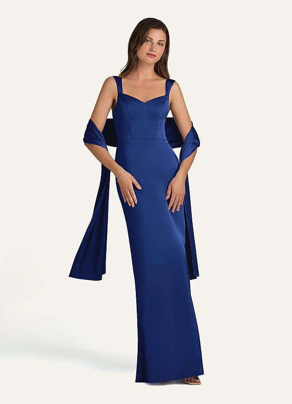 front Azazie Chal De Satén Elástico A Juego