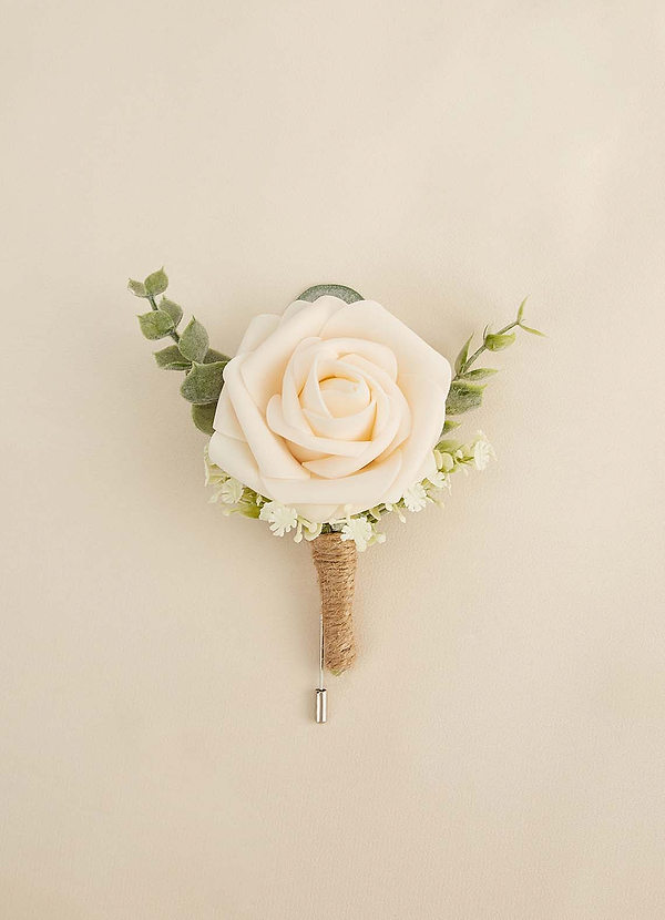 Single Rose and Ecalyptus Boutonniere | Azazie