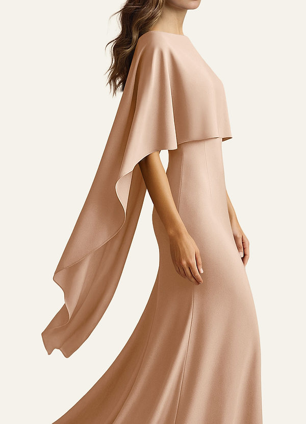 front Azazie Matching Color Stretch Satin Multiway Cape