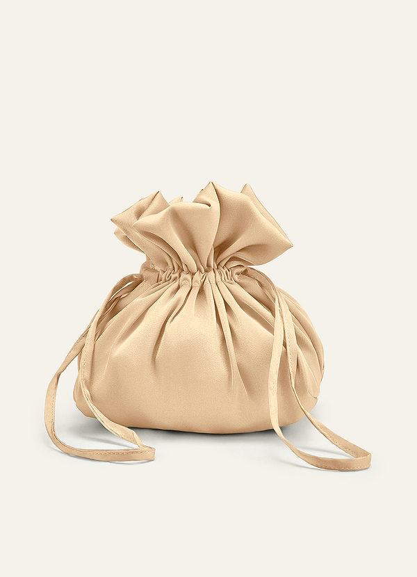 front Borsa a mano in raso con coulisse in tinta