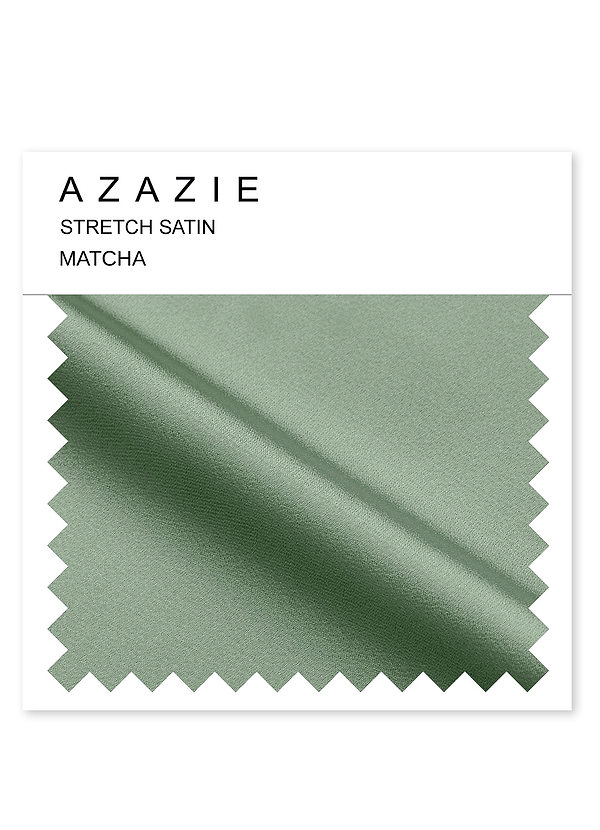 front Azazie Matcha Stretch Satin Swatch