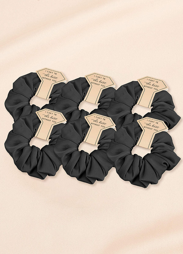front Matching Color Bridesmaid Stretch Satin Over Size Scrunchie Set