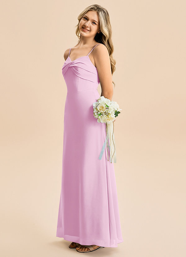 Azazie Jordyn Junior Klä av A-Line i Chiffong Älskling Halsringning image1