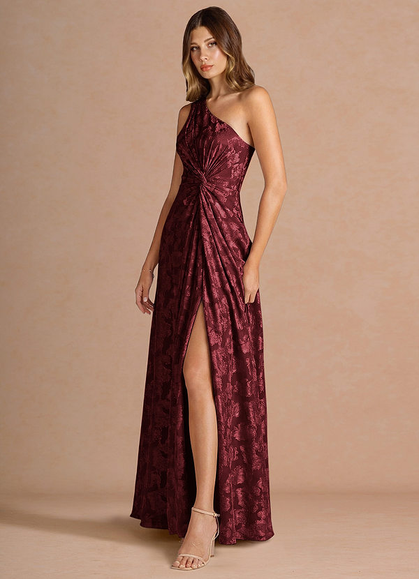 Ilythia Wine Maxi Dress Azazie CA — free download