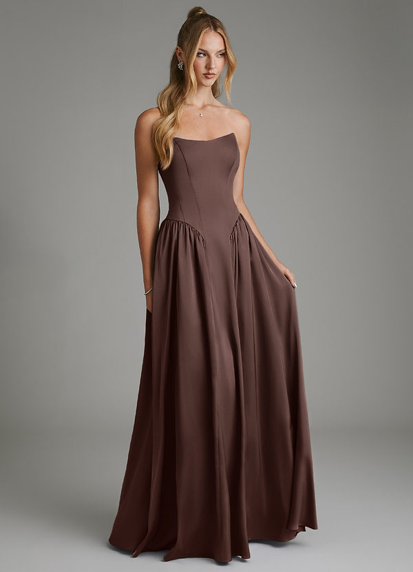 Arden Bridesmaid Dresses Ganache A-Line Corset Stretch Satin Dress image1