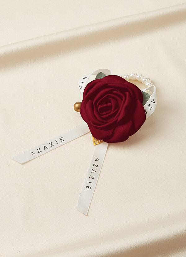 front Matching Color Matte Satin Wrist Corsage