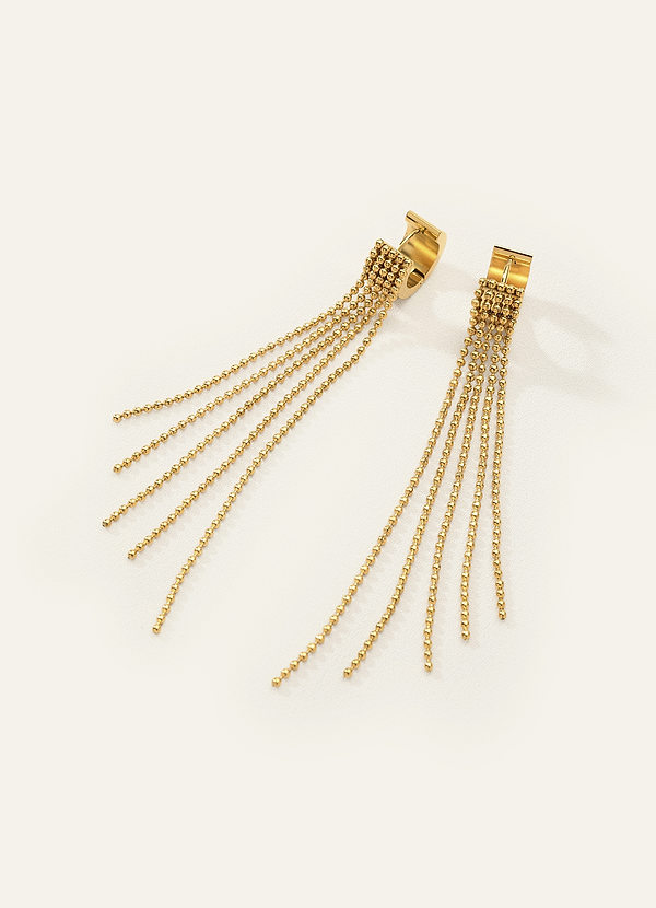 front 18K Gold Plated Stainless Steel Tassel Earrings