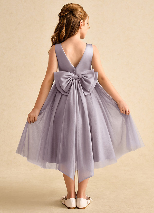 Azazie Winnie Flower Girl Dresses Dusk Ball-Gown Bow Tulle Dress image1